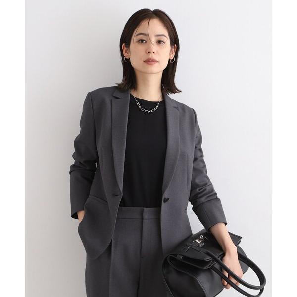 スーツ 「定番スーツ／洗える／メランジ」ウールライクテーラードジャケット レディース
