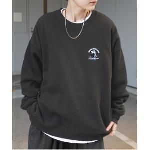SAVEDGE トレーナー スウェット LOOSE FRINGE LINE METAL LOGO SWEAT