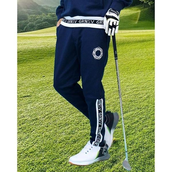 ゴルフ ゴルフウェア ゴルフパンツ サイドラインロゴリブ切替 裾ファスナー メンズ メンズ