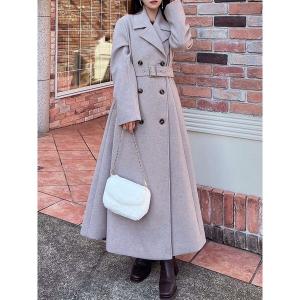 コート アウター フレアデザインロングコート レディース