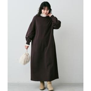 ワンピース リブ　イン　コンフォート　栞里ちゃんとつくった　シルエットにこだわった　着心地らくちん　裏毛デザインワンピース