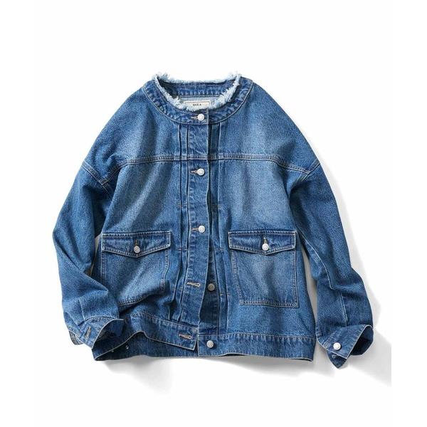 デニムジャケット gジャン リブ　イン　コンフォート　はまじとコラボ　ゆったりサイズで垢抜ける　こな...