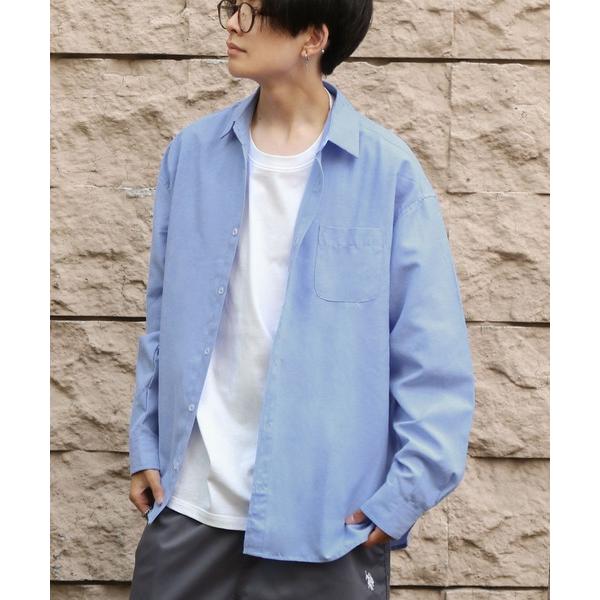 シャツ 「ZIP FIVE」 CVCオックス レギュラーカラー 長袖 シンプル オーバーサイズ シャ...