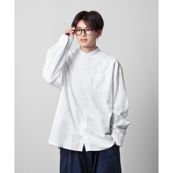 シャツ 「ZIP FIVE」 CVCオックス 長袖 バンドカラー オーバーサイズ シャツ メンズ レ...