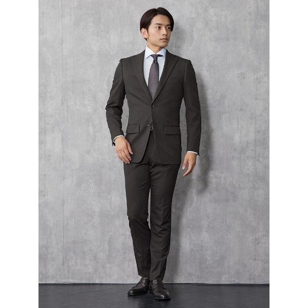 セレモニースーツ セットアップ 「上下洗える」WEB限定スーツ　ウールライク　無地調　グレー メンズ