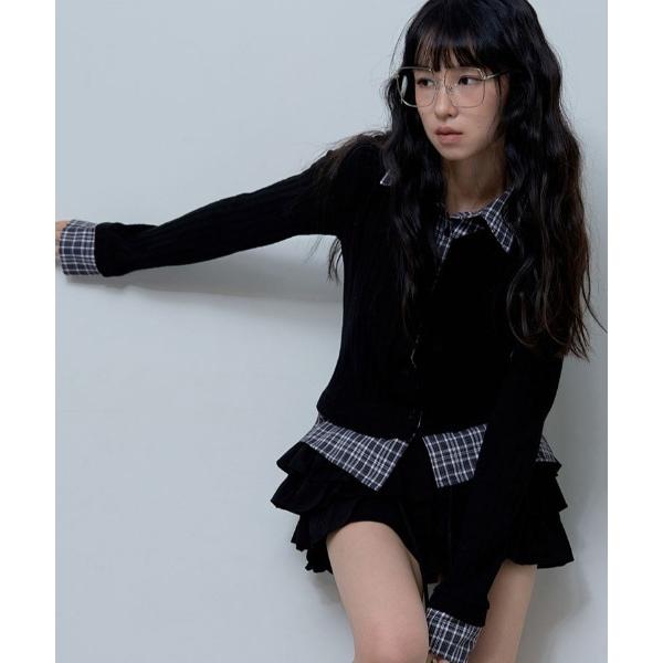 カーディガン A&apos;GEM/9 × .kom 「 FANCY CLUB/ファンシークラブ」 CHECK...