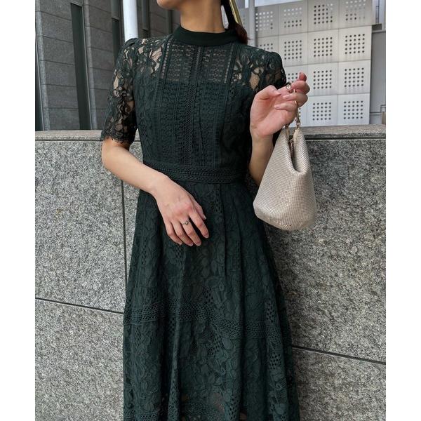 ドレス ケミカルレース×ハシゴレース切替ドレス 結婚式 パーティードレス オケージョンドレス 同窓会...