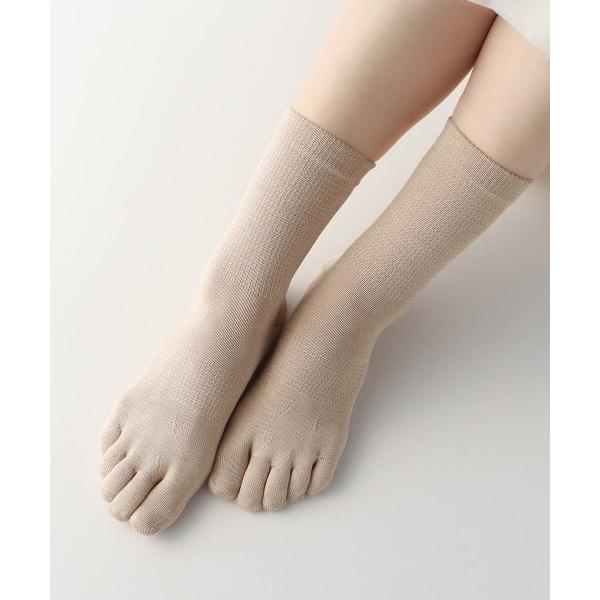 靴下 NAIGAI COMFORT レディース ハイゲージシルク混 3D親指セパレート 5本指ソック...