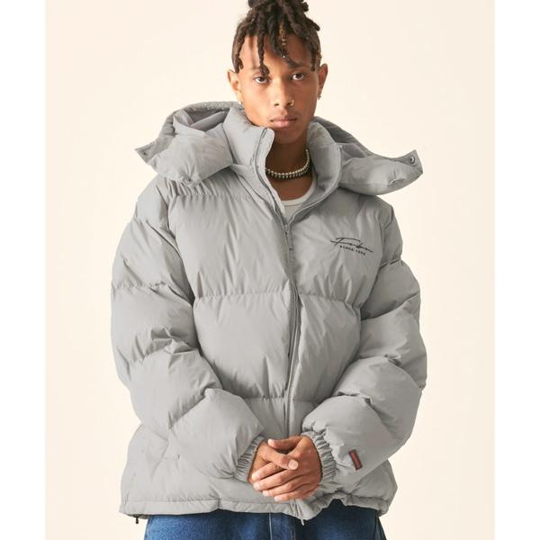 ダウンジャケット ダウン FUBU フブ ブランド ロゴ 筆記体 刺繍 袖ゴム ドローコード付き ア...