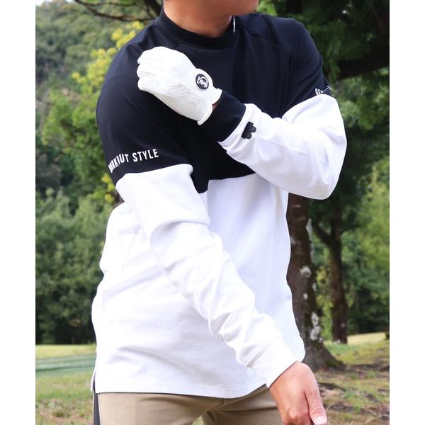 tシャツ (RM)「LUXE/R GOLF」ストレッチ スムース バイカラー ハイネック 長袖 Tシ...