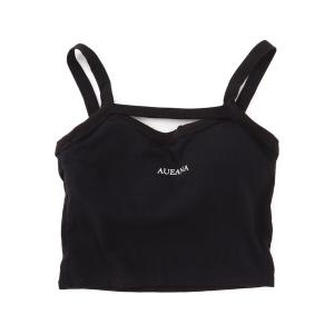 タンクトップ ノースリーブ カップ付きロゴ入りインナー レディース