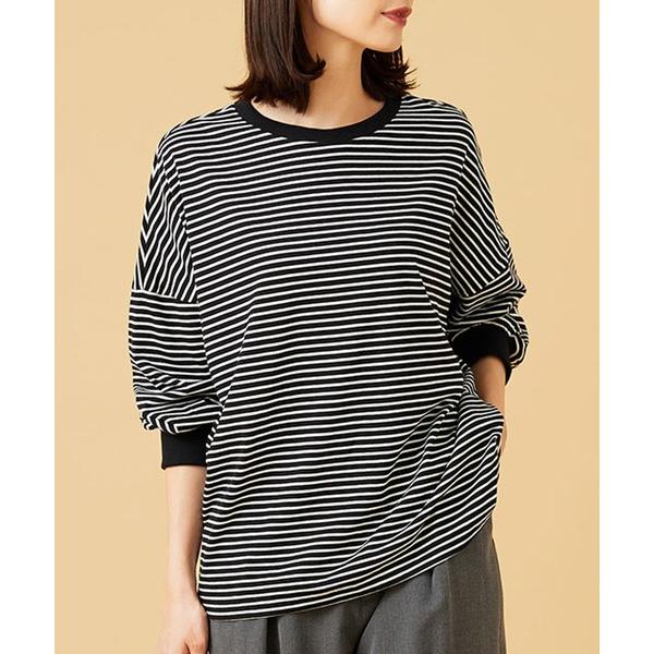 tシャツ ゆったり体型カバー！ボーダープルオーバー レディース