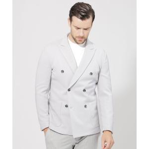 ジャケット テーラードジャケット ポリエステルニットダブルジャケット メンズ