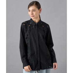 ブラウス シャツ ブロード刺繍シャツ レディース