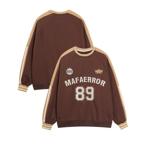 トレーナー スウェット HOOK -select-　オールドアメリカン風ナンバー刺繍切り替えスウェッ...