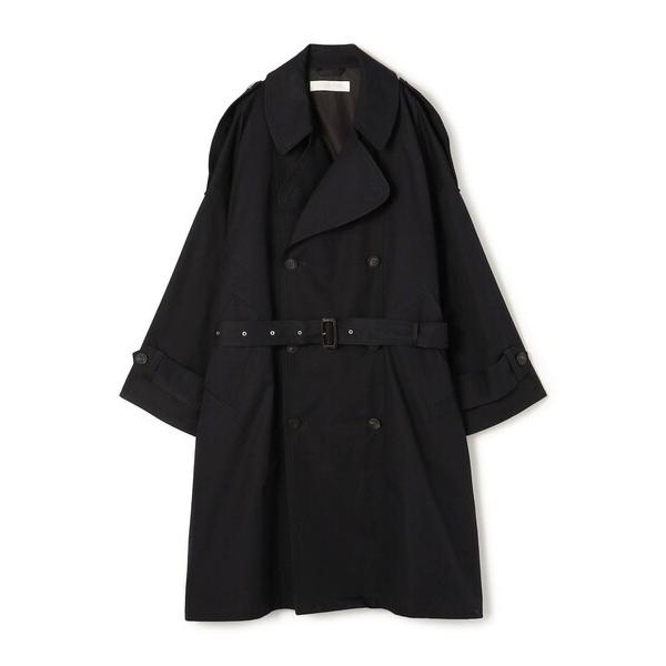 トレンチコート コート ノンマーセライズドコットンギャバジン ボリュームトレンチコート レディース