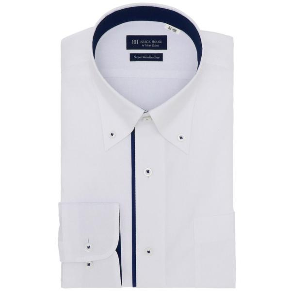 フォーマル シャツ 超形態安定ノーアイロン ボタンダウン 長袖ビジネスワイシャツ（大きいサイズ・長い...