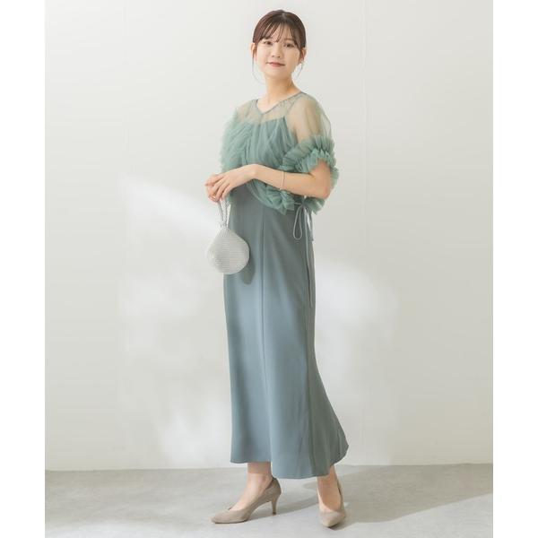 ワンピース チュールフリル2WAYドレス