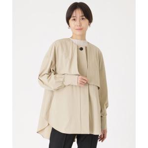 ジャケット ノーカラージャケット 「オンでもオフでも活躍/はっ水」ミドルライトアウター レディース