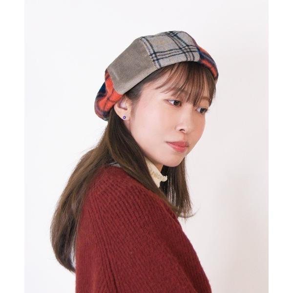 帽子 ベレー帽 CRAZY PATCH BERET／チェック パッチワークベレー レディース メンズ