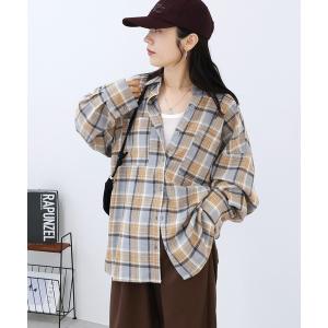 ブラウス シャツ オーバーサイズチェックシャツ レディース