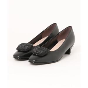 パンプス スクエアトゥモチーフパンプス