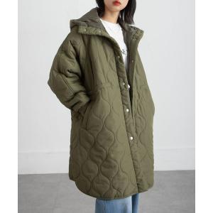 ダウンコート ダウンジャケット キルトフード付き中綿ダウンコート レディース