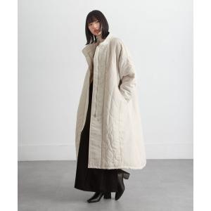 ダウンコート ダウンジャケット キルト中綿ダウン切替スタンドロングコート レディース