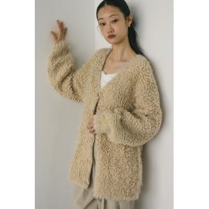 カーディガン ミックスループニットカーデ レディース