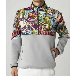 ブルゾン アウター LOUDMOUTH/ラウドマウス ゴルフウェア ハーフジップブルゾン ストレッチ 軽量 防風 防寒 アウター メンズ レディース