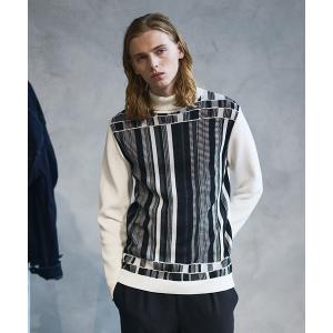 セーター ニット デジタルジャガード タートルネックニット メンズ