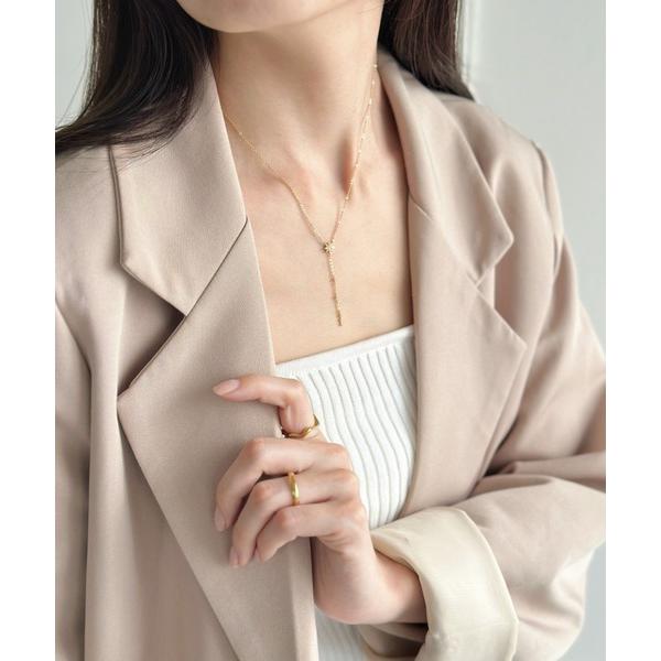 ネックレス ビジューデザインY字ネックレス-bijou design Y shape necklac...