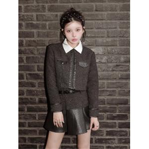 Darich ニット セーター リボンシャギーチェックニットトップス