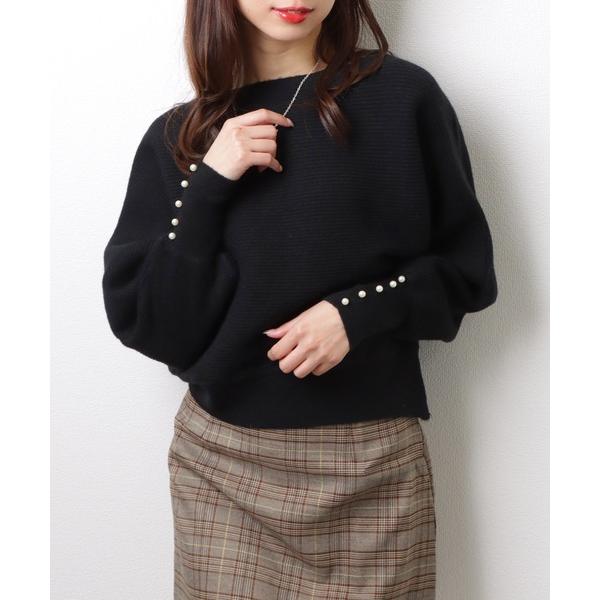 ニット セーター ボートネック リブ ニット ドルマン プルオーバー レディース