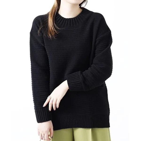 ニット セーター ガーター編モールニットプルオーバー レディース