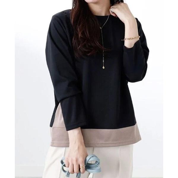 tシャツ 配色ライン使いプルオーバー レディース