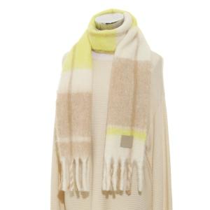 マフラー ストール ボリュームマフラー  ”FURLAロゴ” 革パッチ レディース