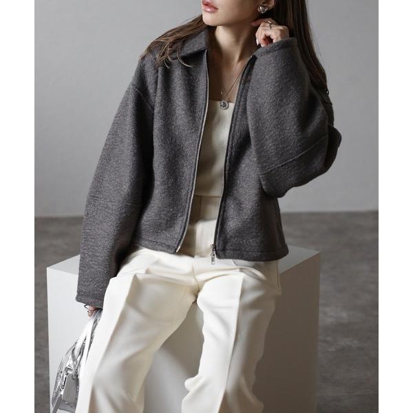ブルゾン アウター ブークレステンカラーWジップブルゾン レディース