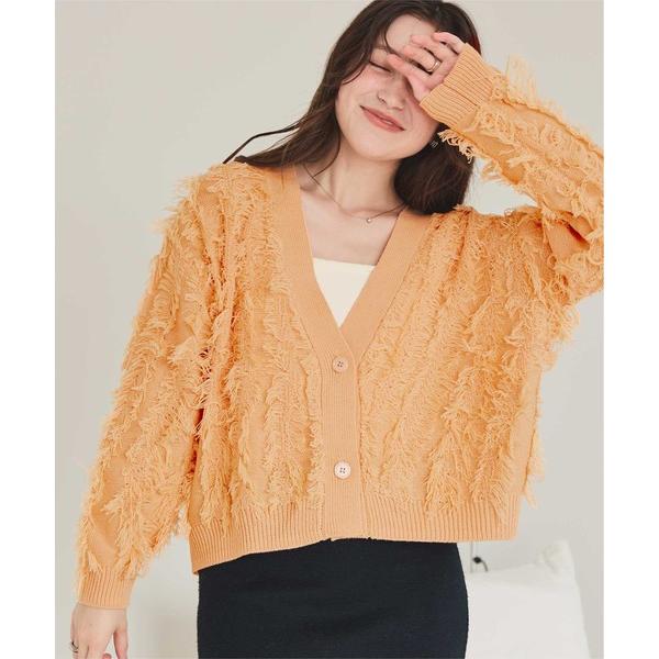 カーディガン フリンジニットカーディガン レディース