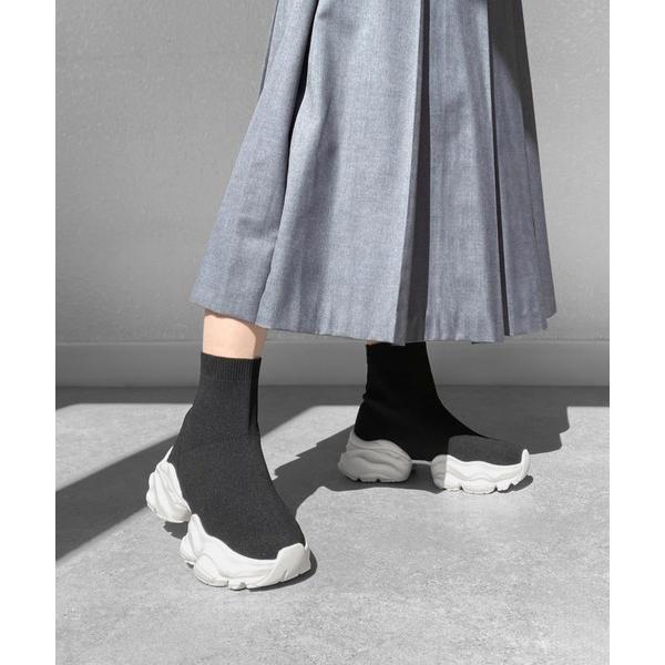 ブーツ スニーカーソール ニットブーツ (5.0cmソール) レディース