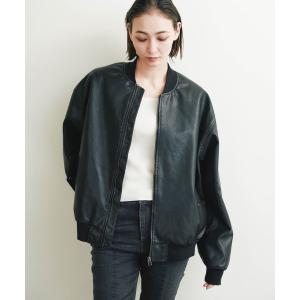 革ジャン ライダース COMMONWARE:シンセティックレザー MA-1 メンズ レディース