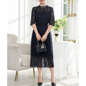 Lace Ladies（レースレディース） ドレス 花柄レースIラインハイネック