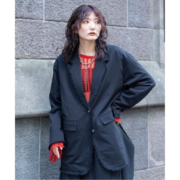 ジャケット テーラードジャケット yurina - カットオフオーバーサイズジャケット made i...
