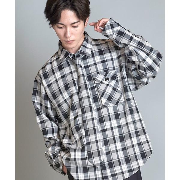 シャツ 「NO ID.」Check Shirt with Necktie / ネクタイ 付 チェック...