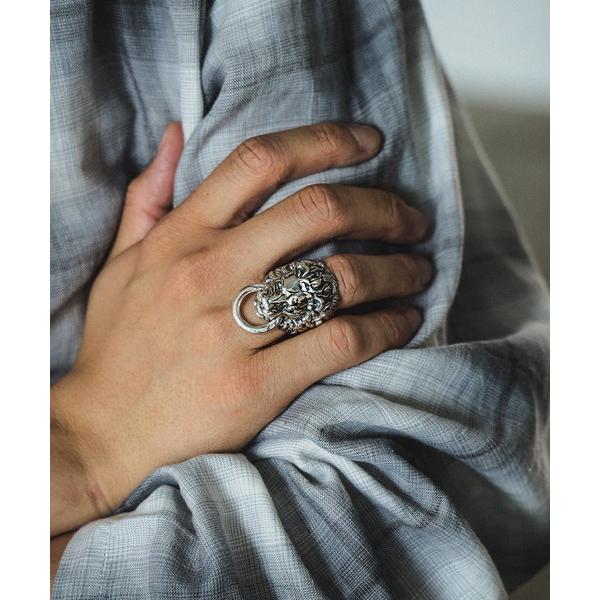 指輪 リング R395R - Lion Ring With Ring In Mouth レディース ...