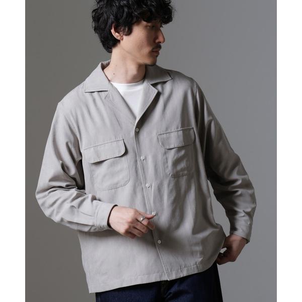 シャツ スウェードライクオープンカラーシャツ メンズ