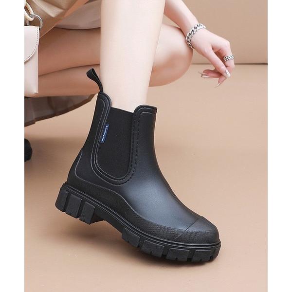 長靴 レインブーツ ショートチェルシーレインブーツ レディース