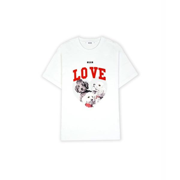 tシャツ MSGM LOVE DOGS グラフィックTシャツ キッズ 子供服 女の子