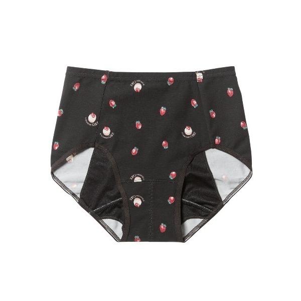 ショーツ 「きもちいいショーツ」綿混いちご柄ナイトサニタリーショーツ(ジャストウエスト)