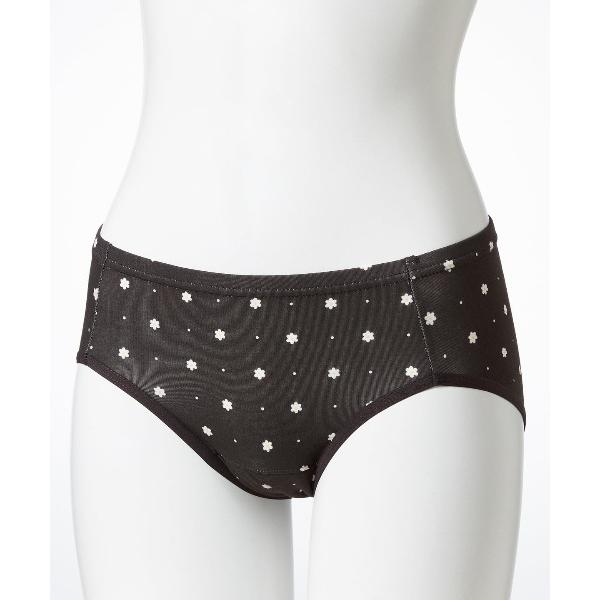 ショーツ 「きもちいいショーツ」綿混マーガレット柄サニタリーショーツ